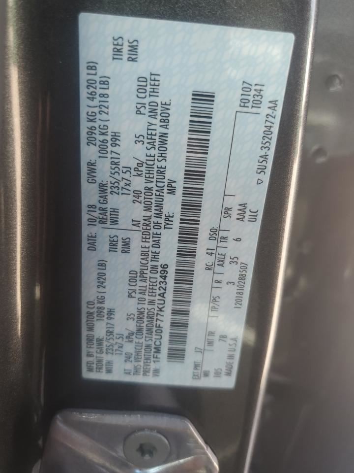 ESCAPE 2019 Transmission Shift 731520