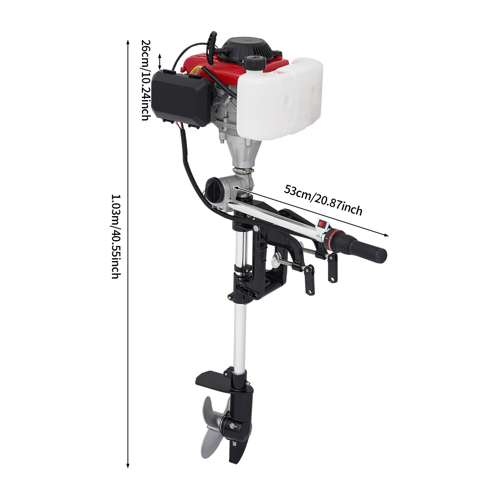 HANGKAI 53.2 cc 4HP 4-Stroke Outboard Engine Boat Motor w/ Air Cooling System