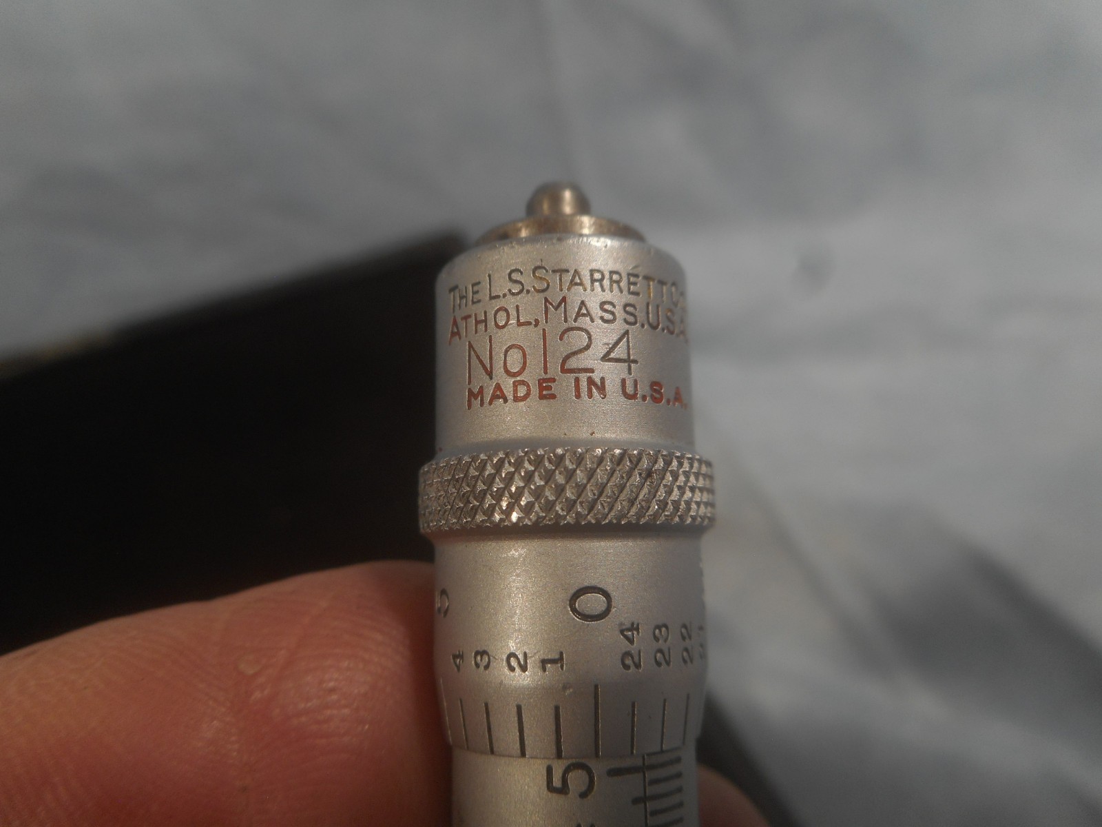 Vintage L. S. Starrett Inside Micrometer with Extension Rods Machinist Tools Set