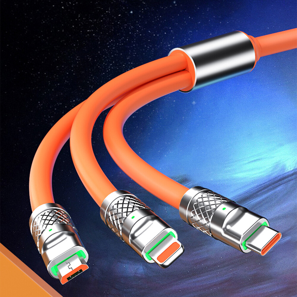 3 in 1 Fast USB Charging Cable Universal Multi Function Cell Phone Charger Cord