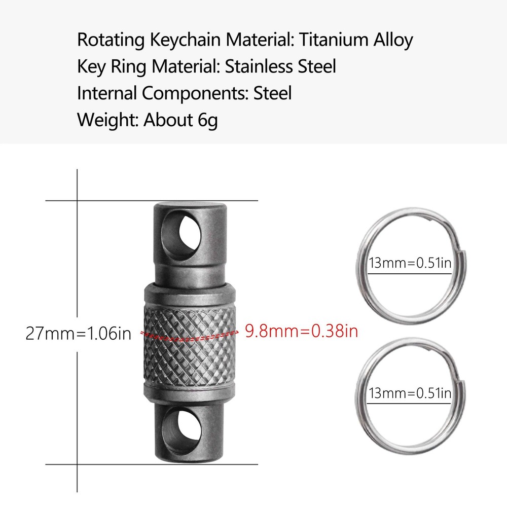 Titanium Alloy Keychain Double Headed Quick Pull Buckle Removable Portable Outdo