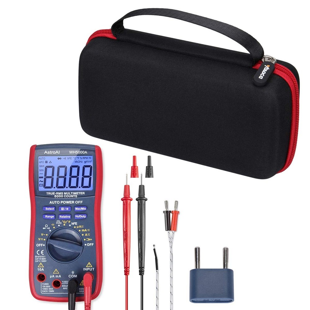 Aproca Case Compatible with AstroAI TRMS 6000 Digital Multimeter Analyzer Red
