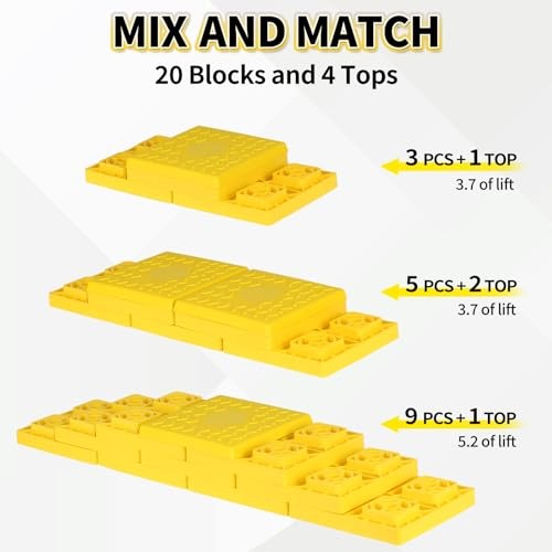 24 Pack RV Leveling Blocks, Stackable Jack Blocks, Interlocking 24 PACK