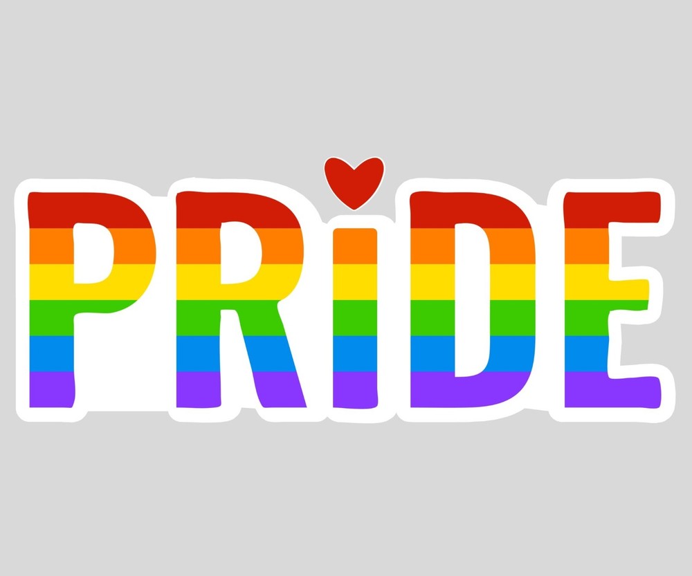 PRIDE RAINBOW TEXT STICKER