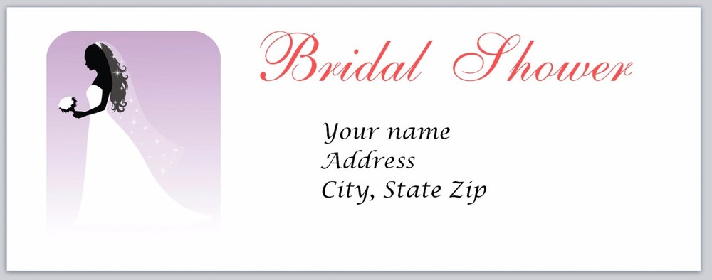 30 Personalized Address Labels Bridal Shower Bride (C 908)
