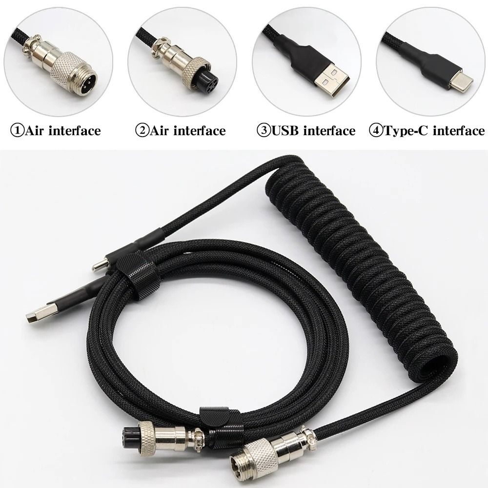 Keyboard Wire Keyboard Coiled Cable Type-C Usb Cable Mechanical Keyboard Cable