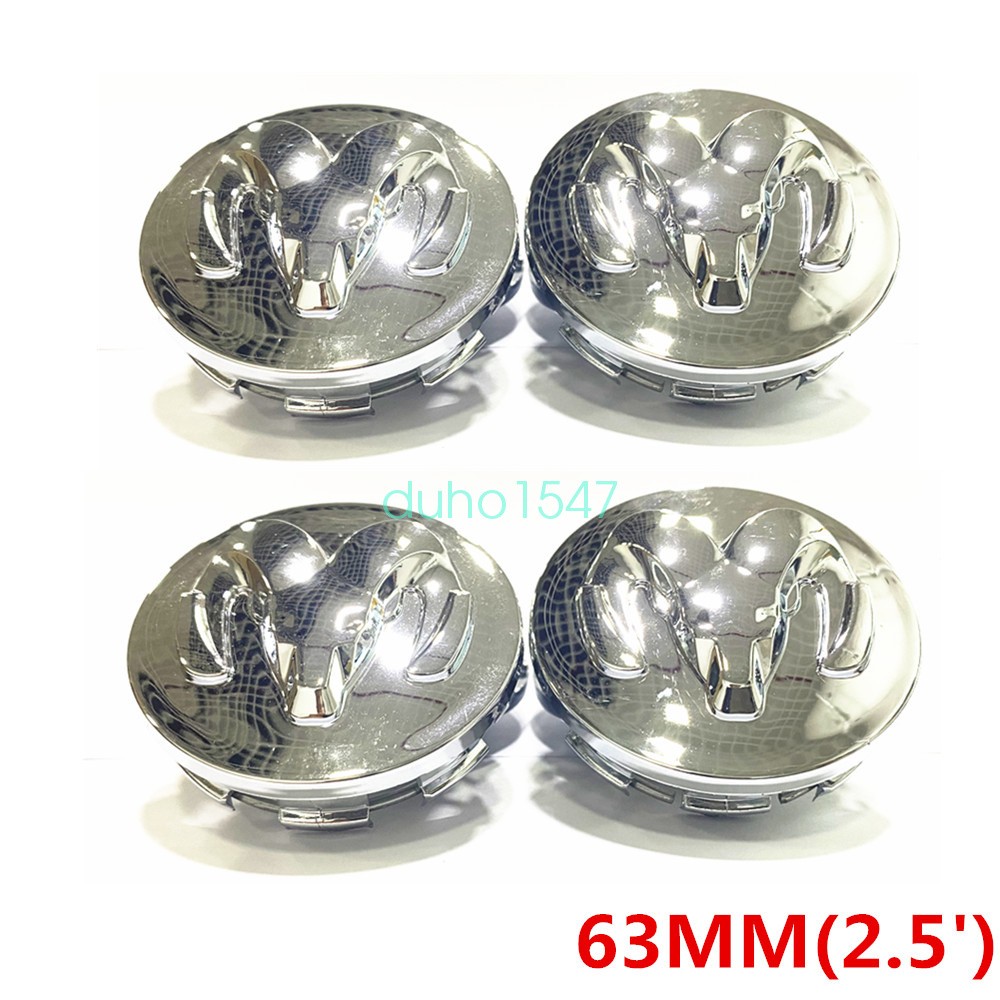 Dodge Ram 1500 Chrome Wheel Center Hub Caps 63 mm 2.5" - Set of 4