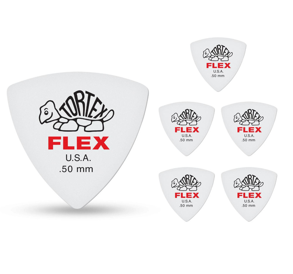 Dunlop Tortex Flex Triangle Guitar Picks .50 mm 6 Pack