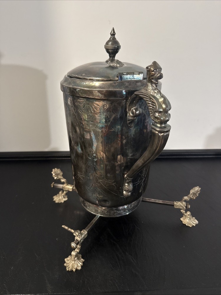 Victorian Simpson Hall Miller Floral Pattern Treble Plated Coffee Tea Pot !!