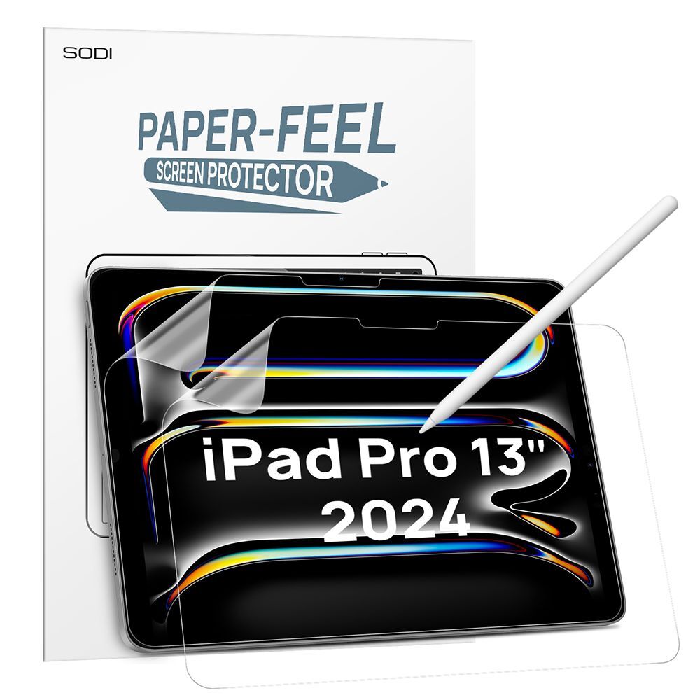 2Pcs Paper-feel Screen Protector for iPad Pro 13",iPad Pro 11ʺ Easy Installation