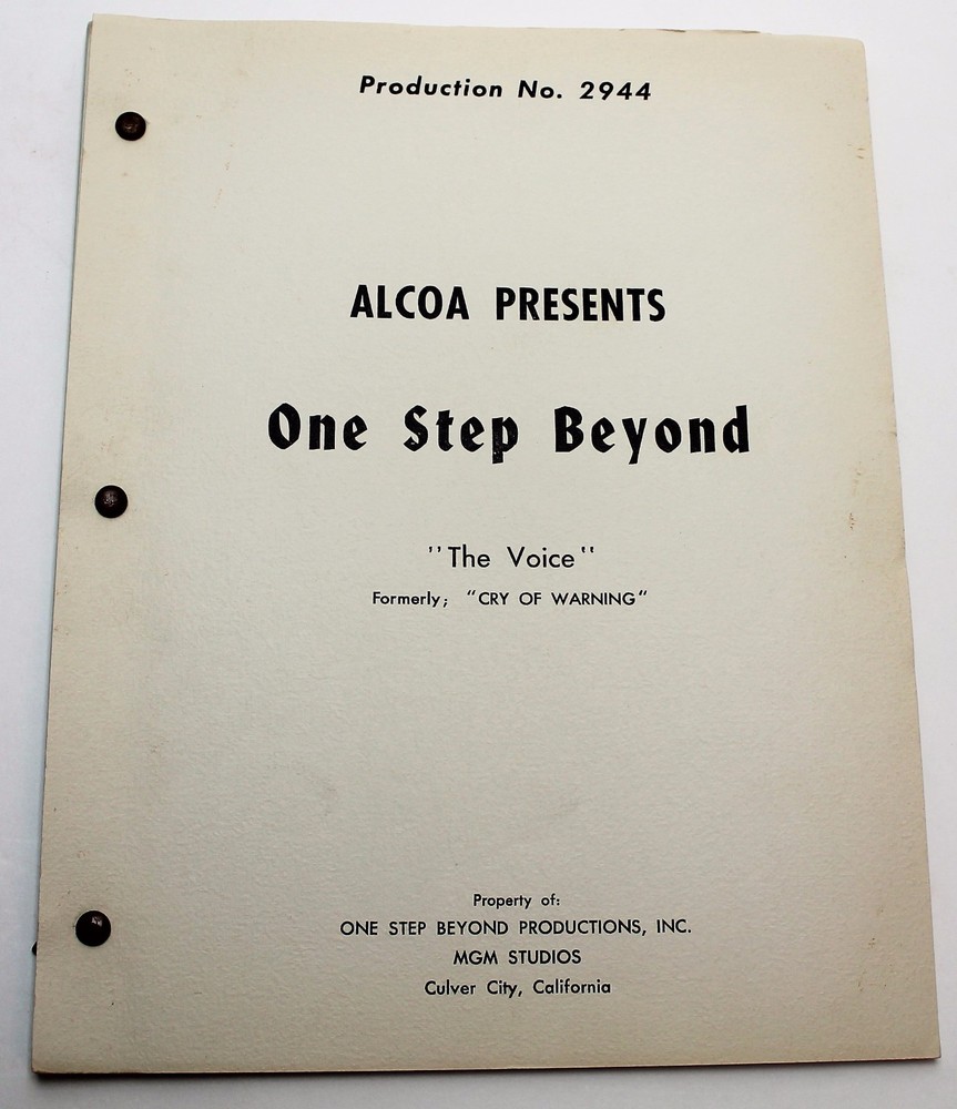 ONE STEP BEYOND / 1960 Original TV Show Script, Sci Fi Mystery Series