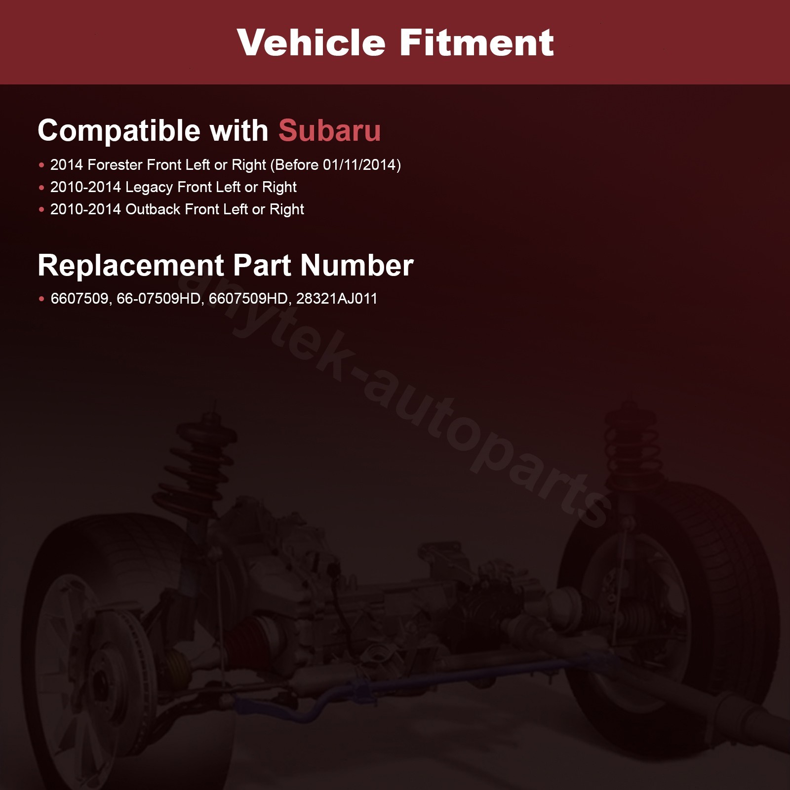 Front Left & Right CV Axle Assembly for Subaru Outback Legacy 2010-2014 Forester