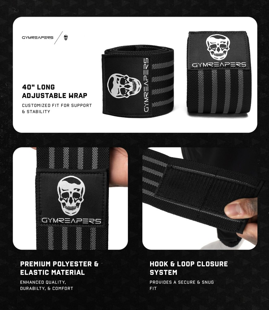 Weightlifting Elbow Wraps (1 Pair) - Flexible 40'' Elbow Compression Strap & ...