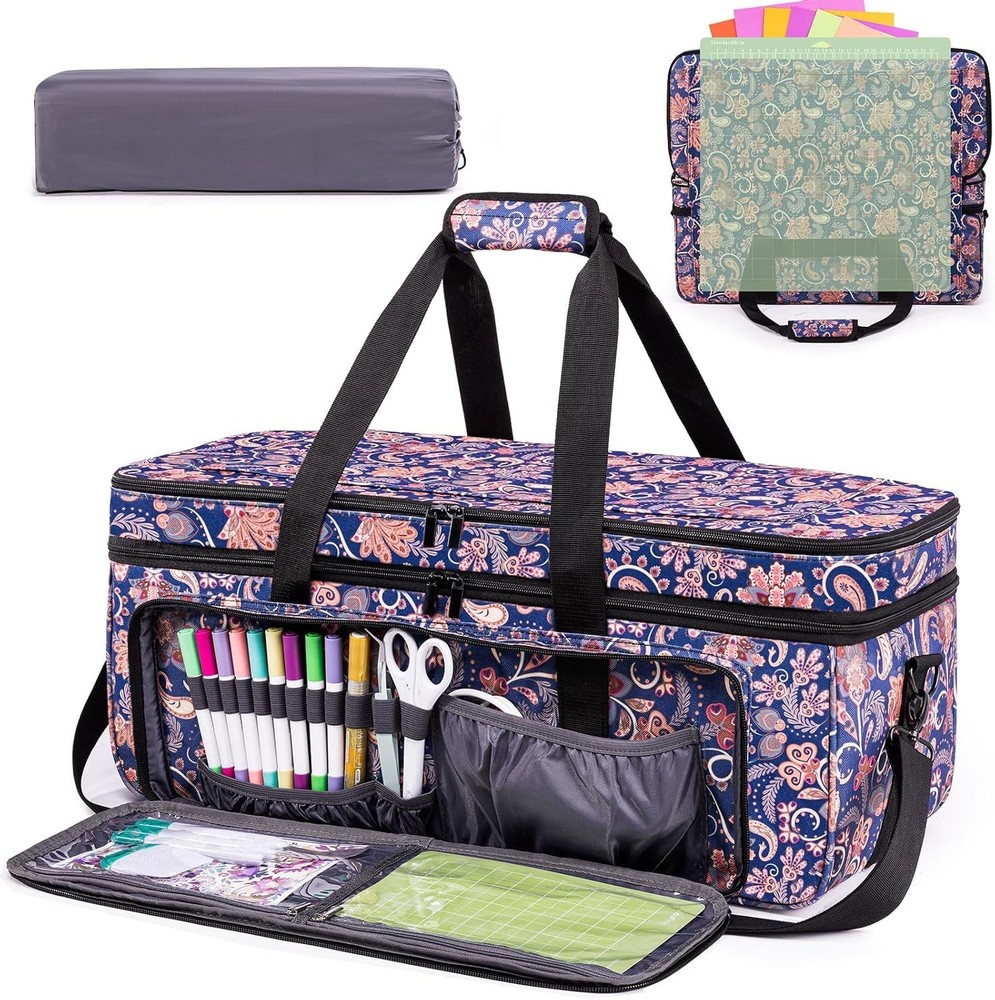 Cricut Carrying Case Polyester Double-Layer Storage Organizer for Maker Explore