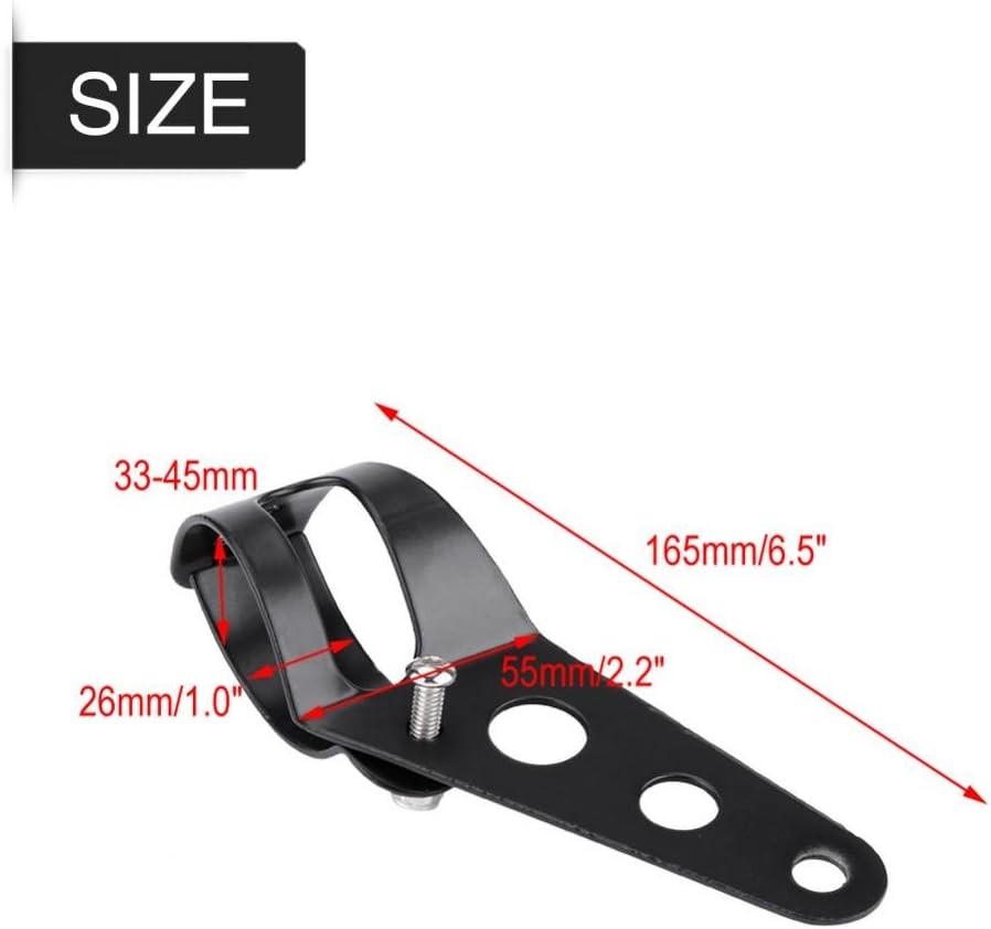 33-45mm Fork Headlight Mounting Bracket, Universal Motorcycle Headlight Black
