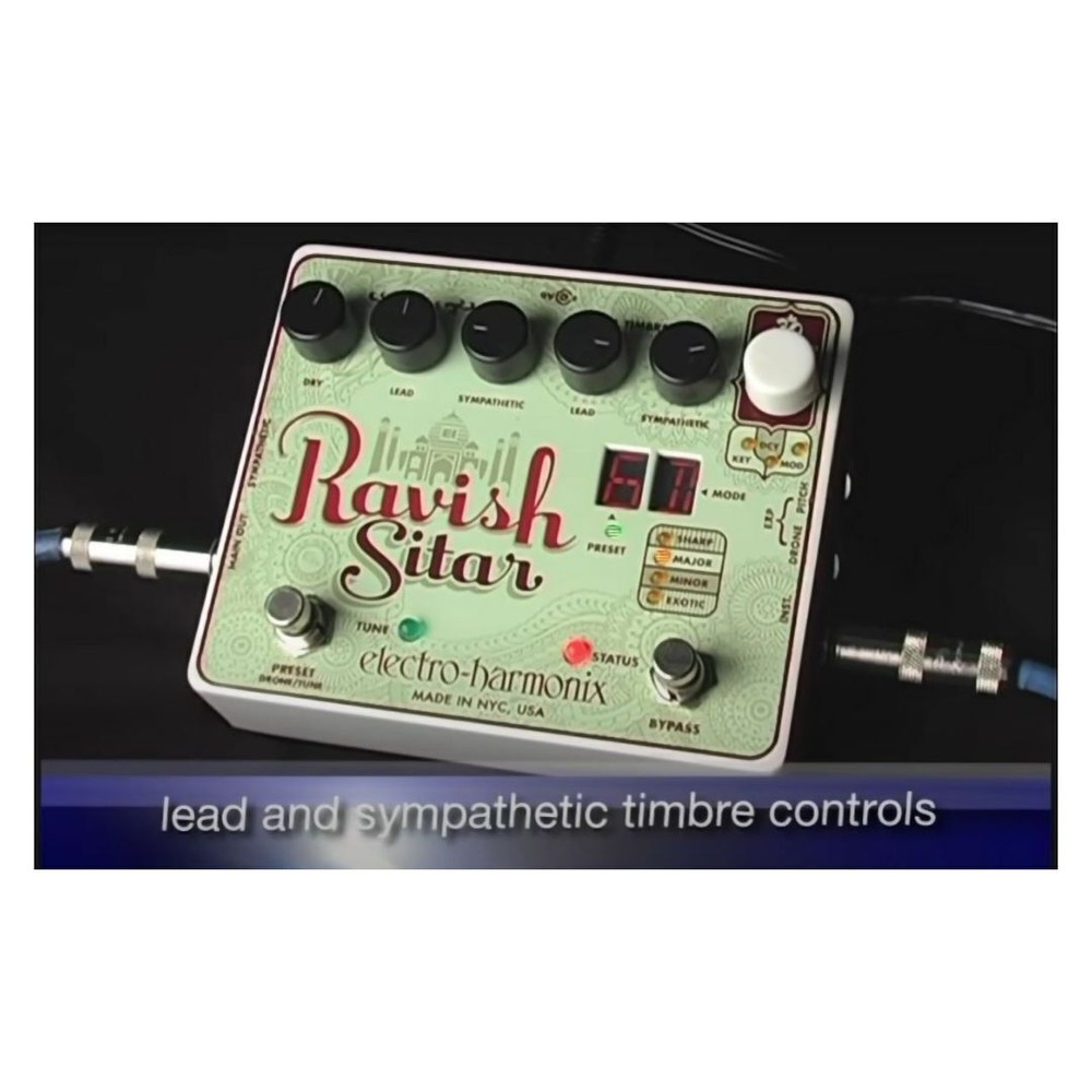 Electro-Harmonix Ravish Sitar Emulator Pedal with Selectable Decay Speed