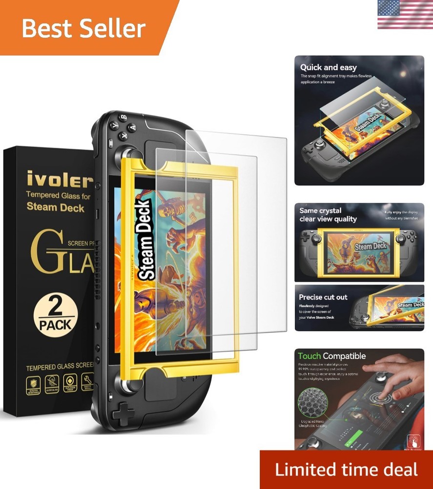 Touch Sensitive Anti-Glare Screen Protector for Steam Deck 7.0 & OLED - 2 Count