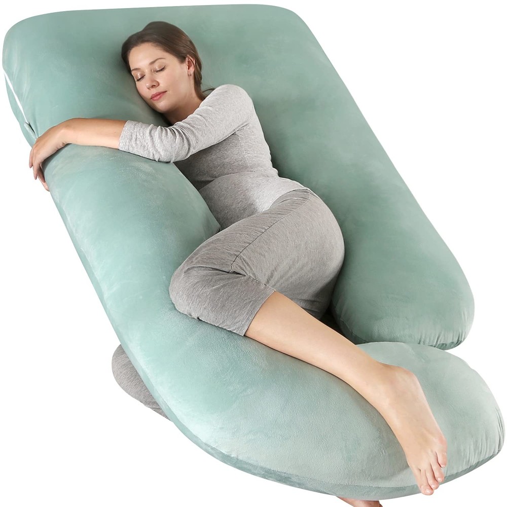 Elover Pregnancy Pillows,U Shaped Full Body Maternity Pillow with Removable C...
