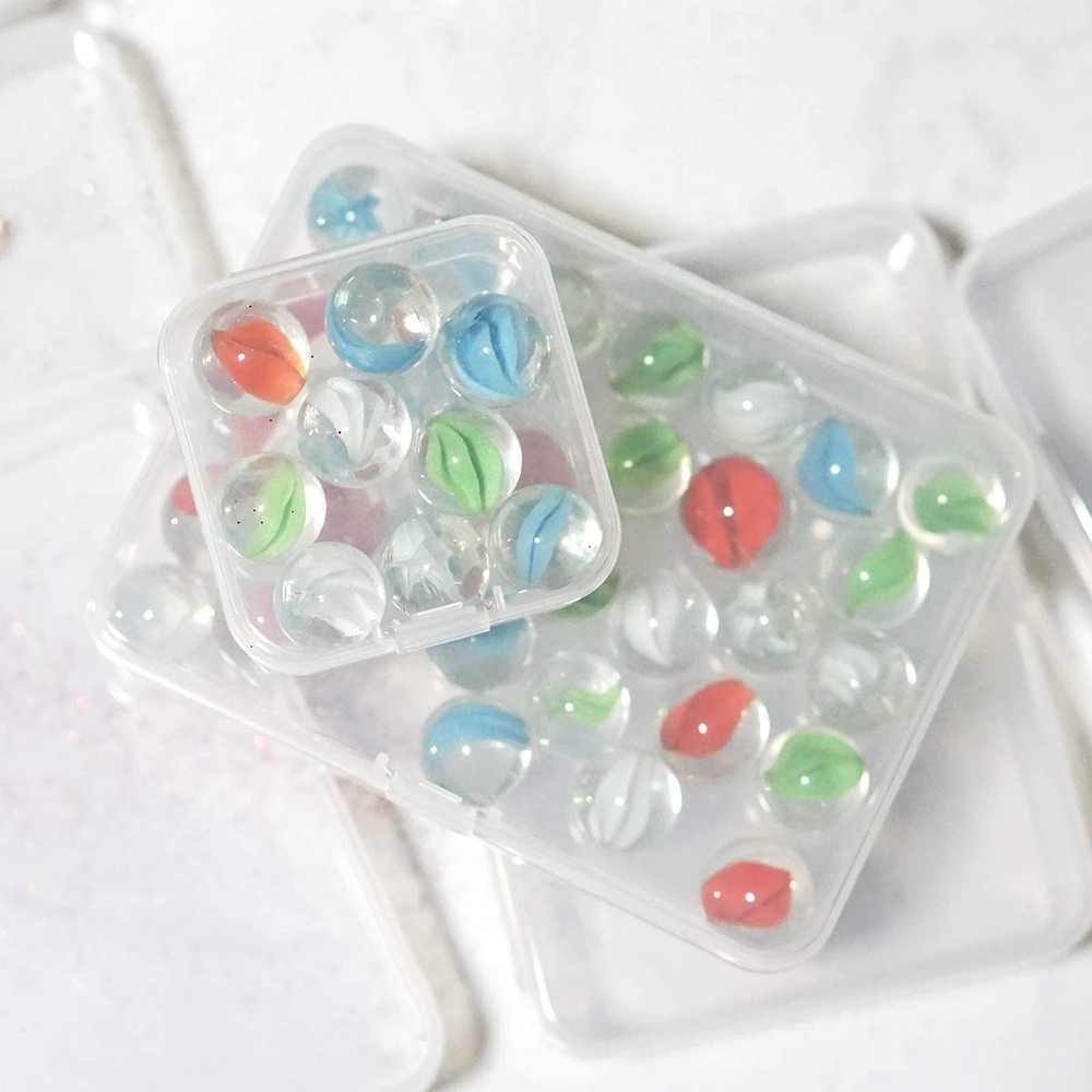 Kingrol 18 Pack Mini Clear Plastic Storage Containers with Lids, 4-1/2