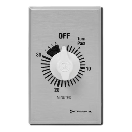 Intermatic Ff30mh Timer, Spring Wound, 30 Min, Spst, Silver