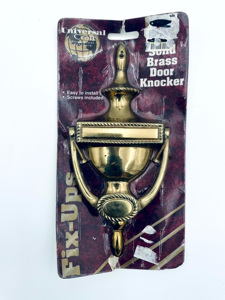 Universal Craft Solid Brass Door Knocker Gold Fix Ups World Class Hardware