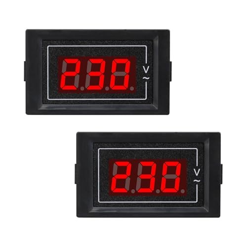 2-Pack 2in1 Panel Mounted Digitalmeter, Measuring Range: AC 60V-500V Meter Volt