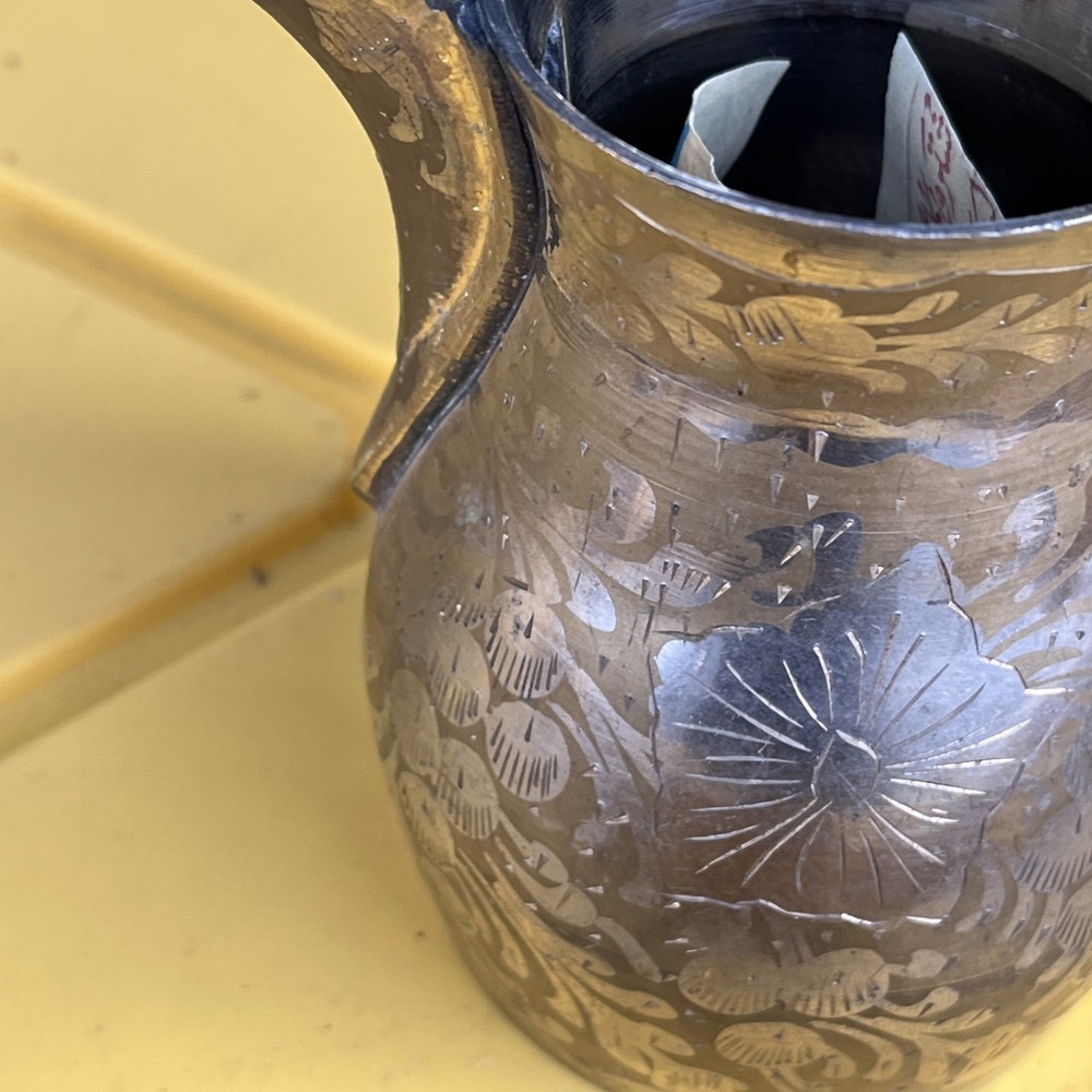 Middle Eastern Dallah Coffee Pot W/ Arabic Script Paper “ Original One”