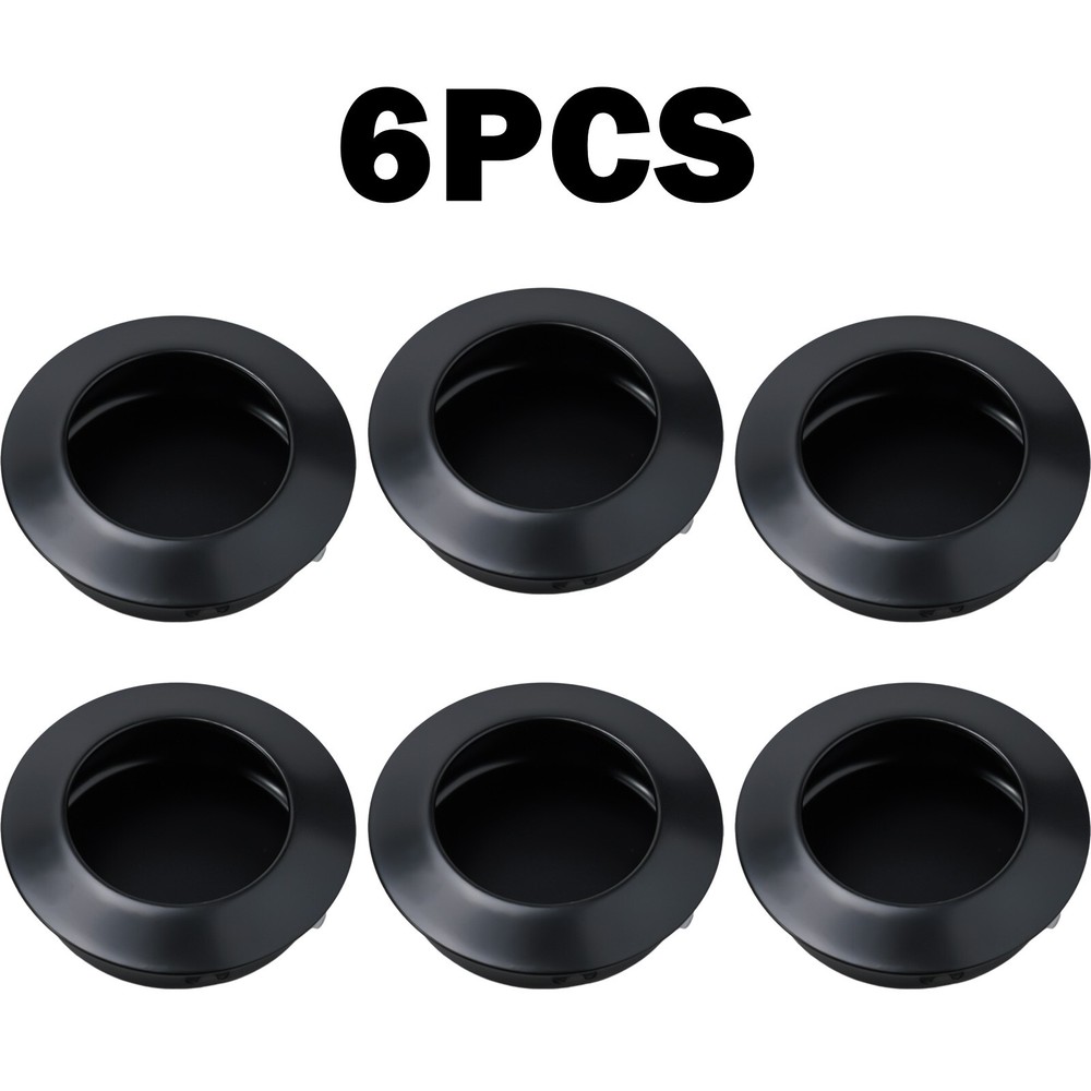 Round Pull Handles 6Pcs Flush Mount Bathroom Kitchen Cabinet Cupboard Set