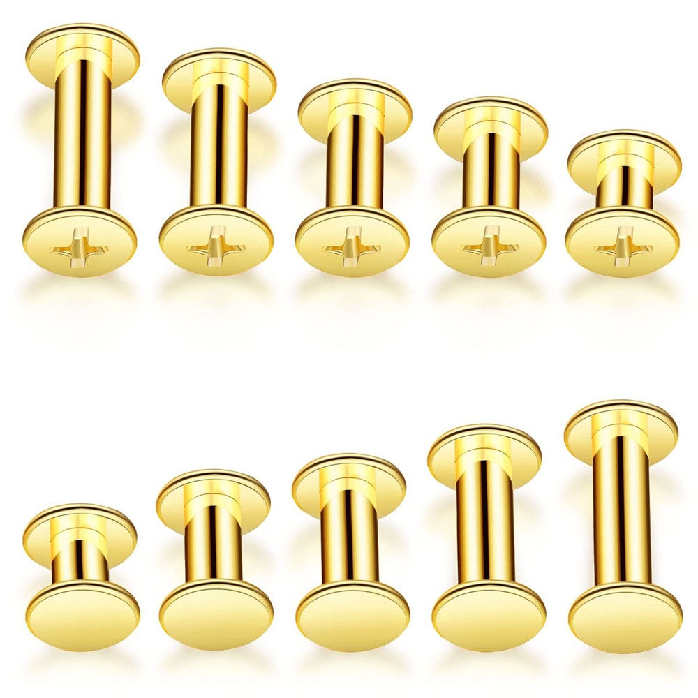 80 Set Chicago Binding Post Screw Assorted Kit Metal Round Cross Head Stud Sc...