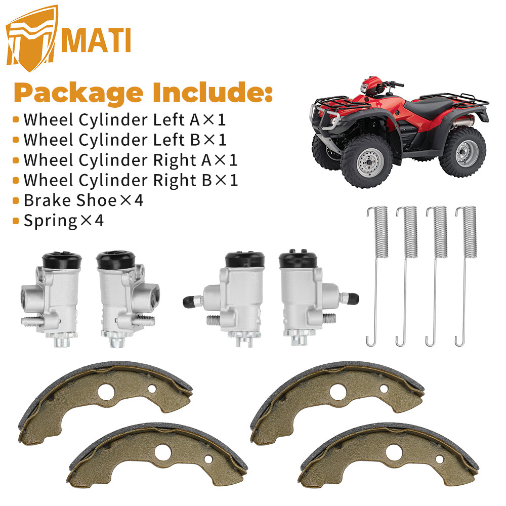 Front Brake Wheel Cylinders All Four w/Shoes for Honda Foreman 450 TRX450 4x4
