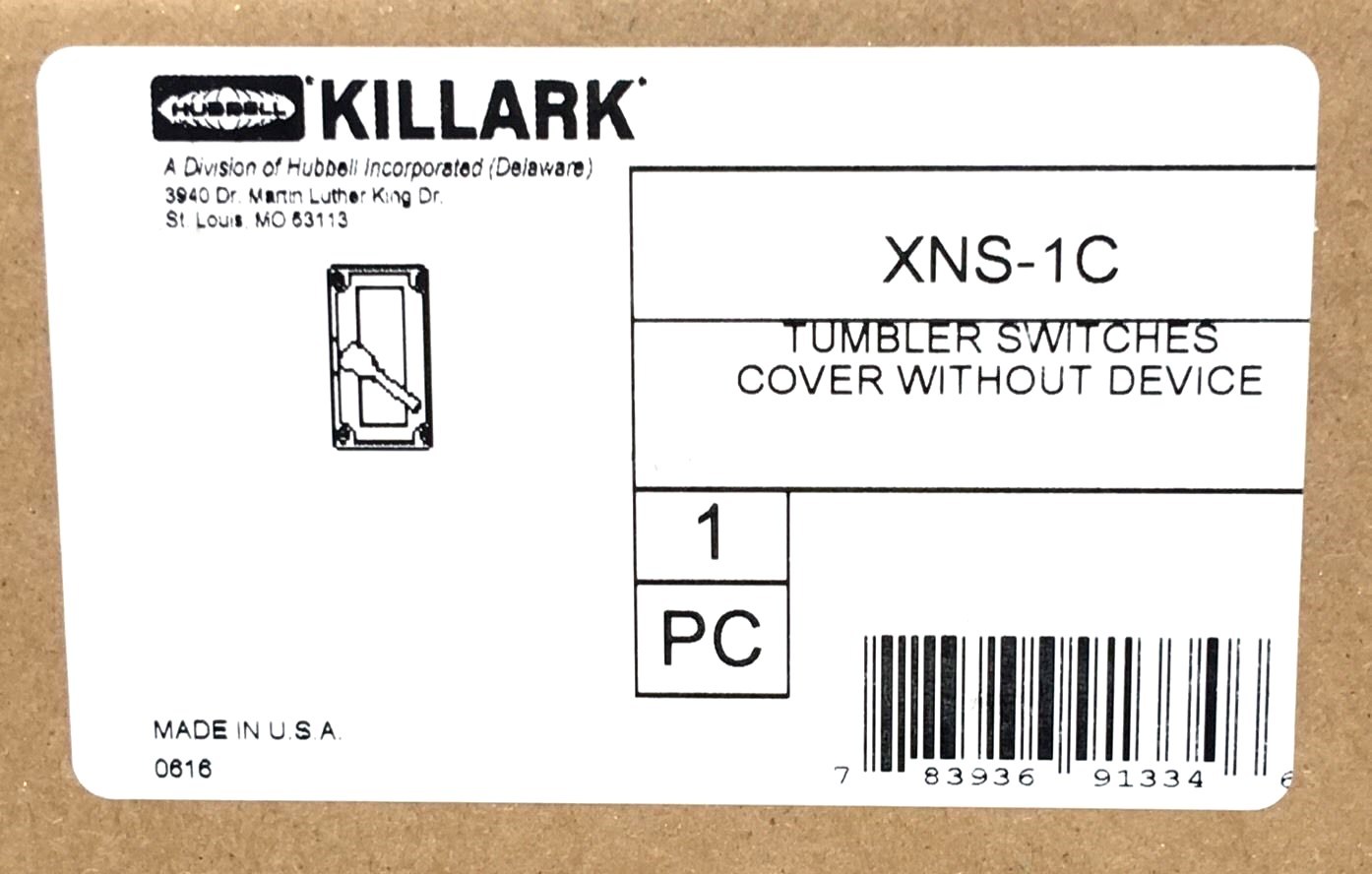 Killark XNS-1C Explosion Proof On/Off Snap Switch Tumbler Cover for 20 Amp