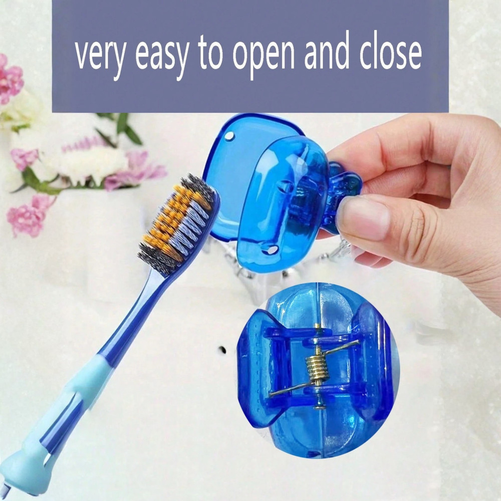 Toothbrush Head Covers Portable Protective Case Dustproof Toothbrush Head Clips