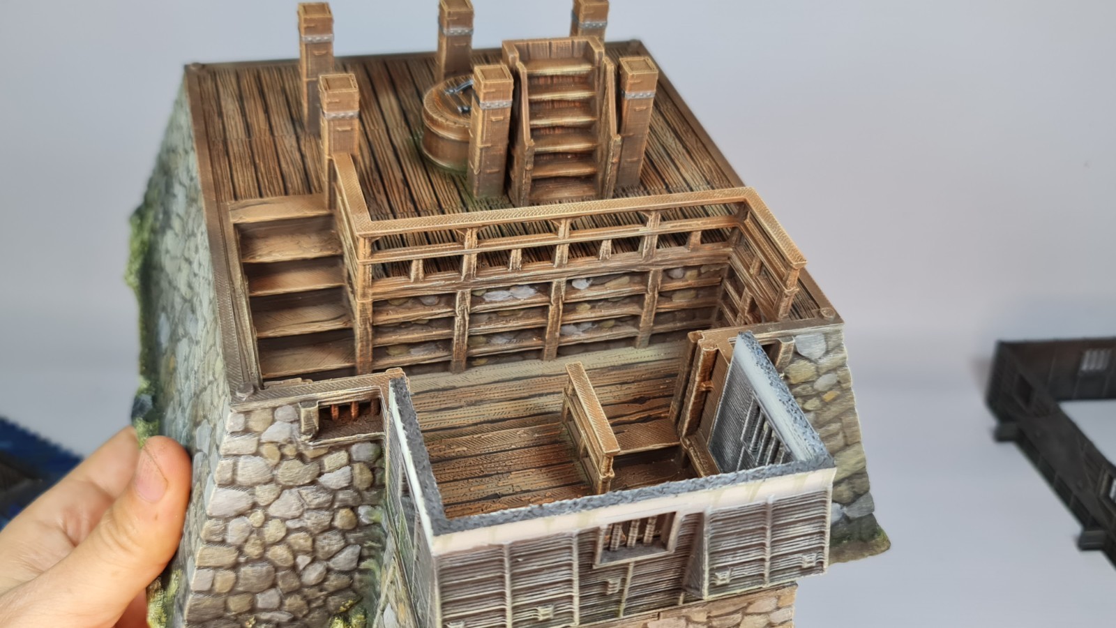 Hatsume 3D Printed Japanese Castle 28mm Miniature for Tabletop RPG