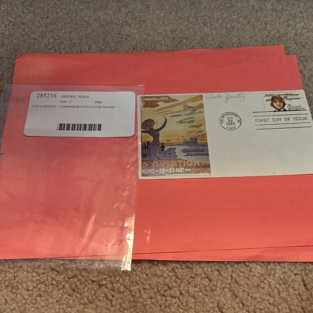 Aviator Viola Gentry Signed Envelope