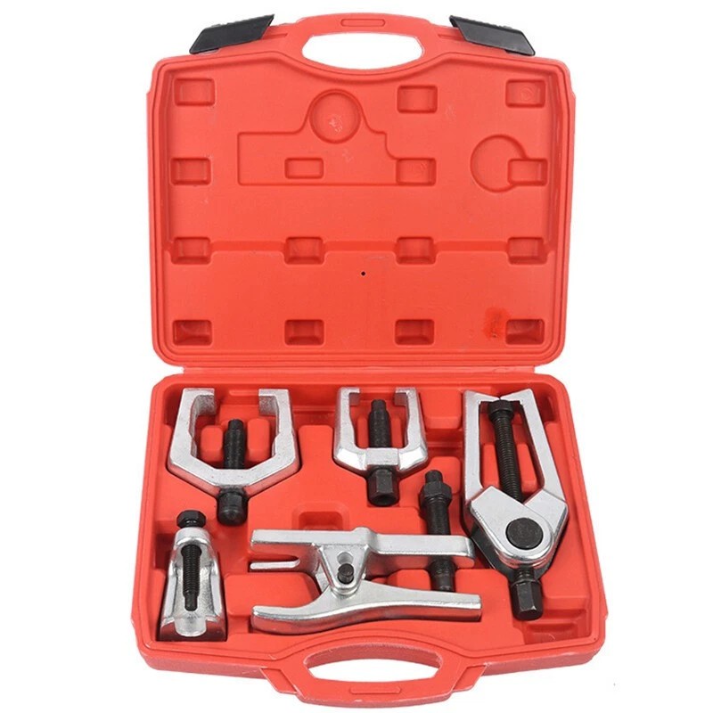 6Pcs Front End Service Tool Kit Pitman Arm Puller Ball Joint Tie Rod Remover Set