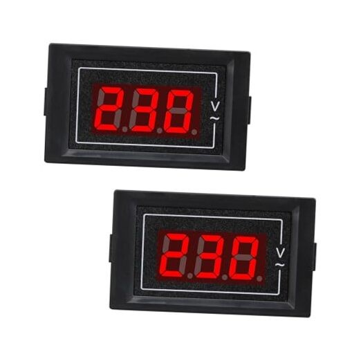 2-Pack 2in1 Panel Mounted Digitalmeter, Measuring Range: AC 60V-500V Meter Volt