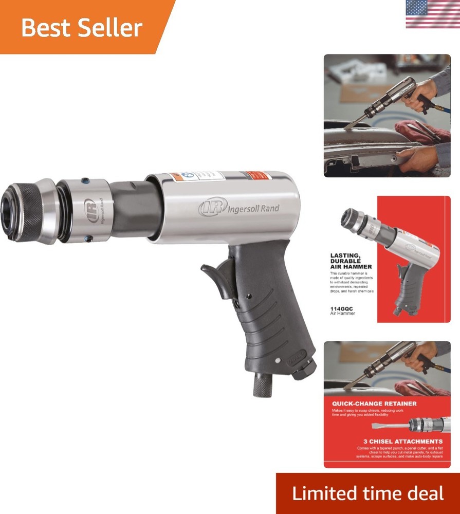 Versatile 114GQC Air Hammer: Ergonomic Design & Quick Chisel Change for Repairs