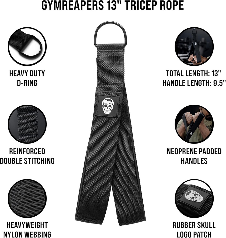 Tricep Rope Cable Attachment - Multi-Workout Tricep Pull Down Cable Attachment -