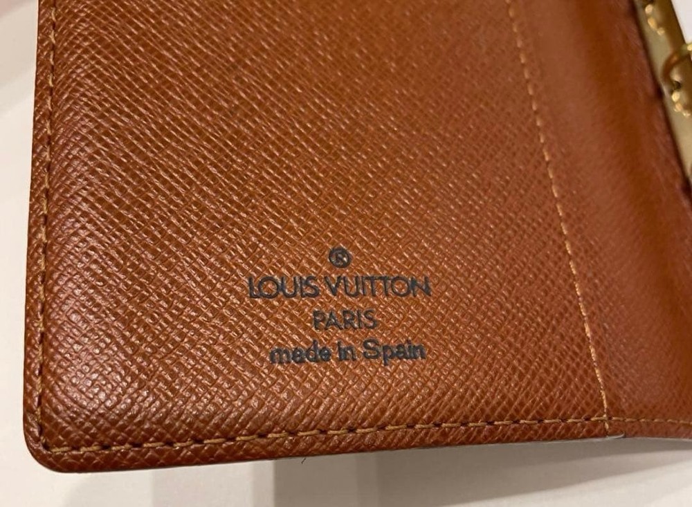 Louis Vuitton Monogram 6 Ring Notebook Cover Brown Leather Authentic
