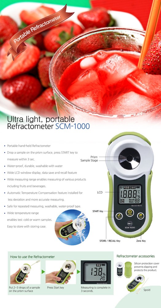 Ultra light, Portable Refractometer SCM-1000