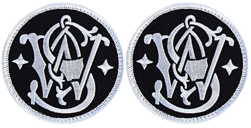 Smith and Wesson Firearm Gun Embroidered Patch | 2PC HOOK BACKING   3"x3"