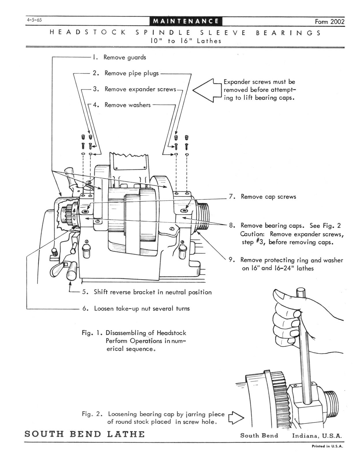 Southbend 10", 13", 14-1/2" 16" & 16-24" Lathe Operation & Parts Manual #1888