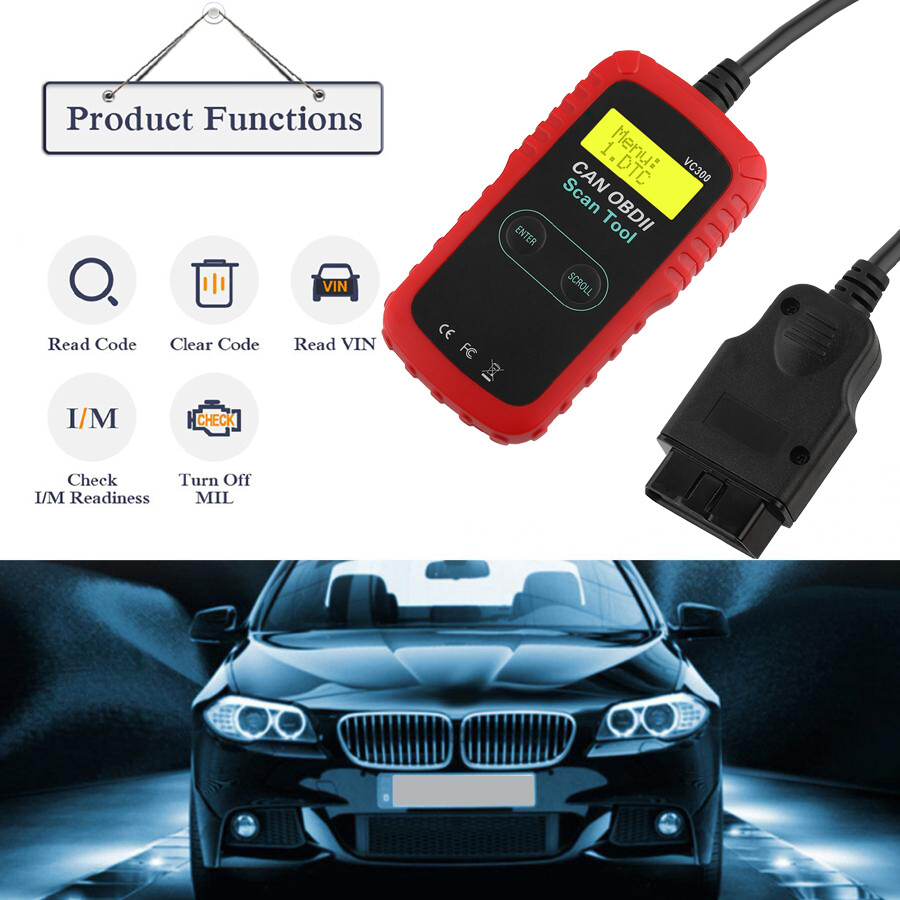 VC300 CAN EOBD OBD2 Scanner Car Code Reader Check Engine Light Diagnostic Tool