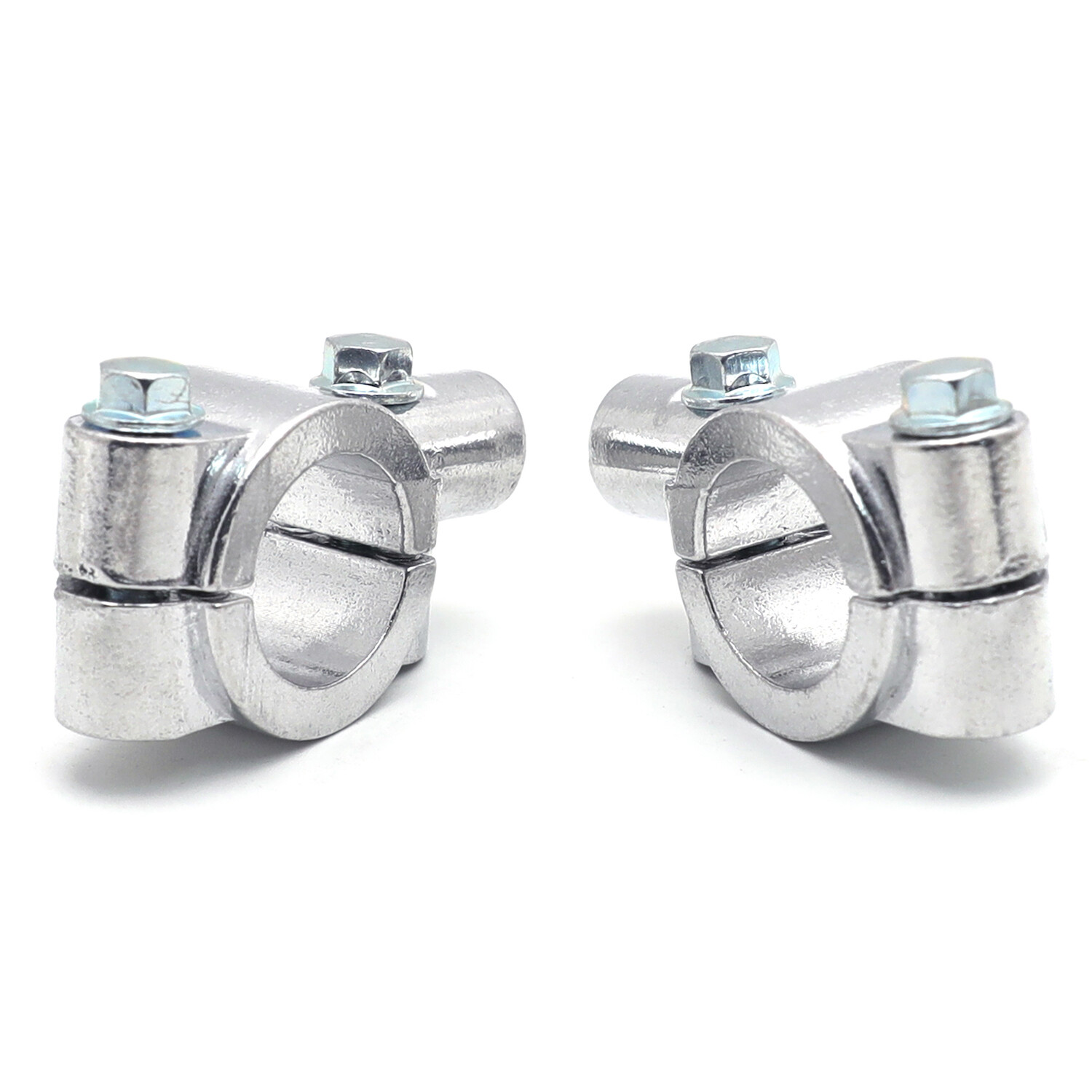 Chrome 1" 25mm Motorcycle HandleBar 10mm Mirror Thread Mount Holder Clamp Adapto