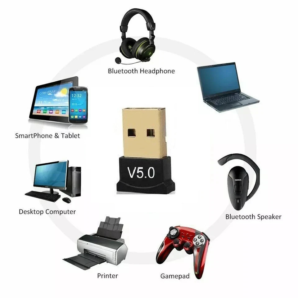 LOT 10 Mini USB Bluetooth Adapter CSR Dual Mode Receiver Windows 10/8/7/XP V5.0