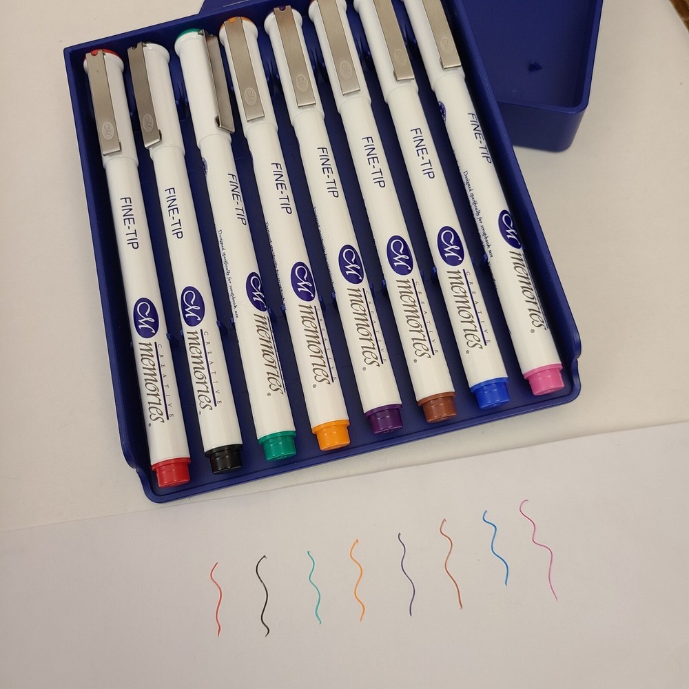 Creative Memories 8 Piece Fine Tip Scrapbook Pen Set