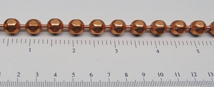 Statement Size COPPER BALL CHAIN Necklaces 9.5mm Round + Faceted Bead ~ XL