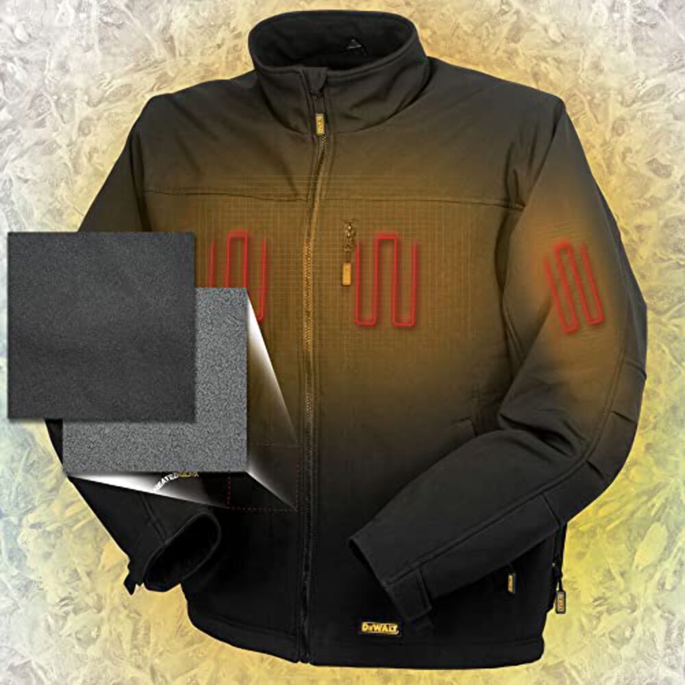 DEWALT Men's Heated Soft Shell Jacket Adapter Only Black Small