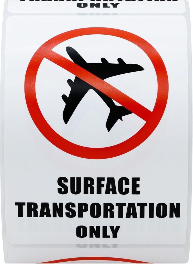 Hybsk 2x3 Inch SURFACE TRANSPORTATION ONLY DOT Warning Labels 1 Roll, White
