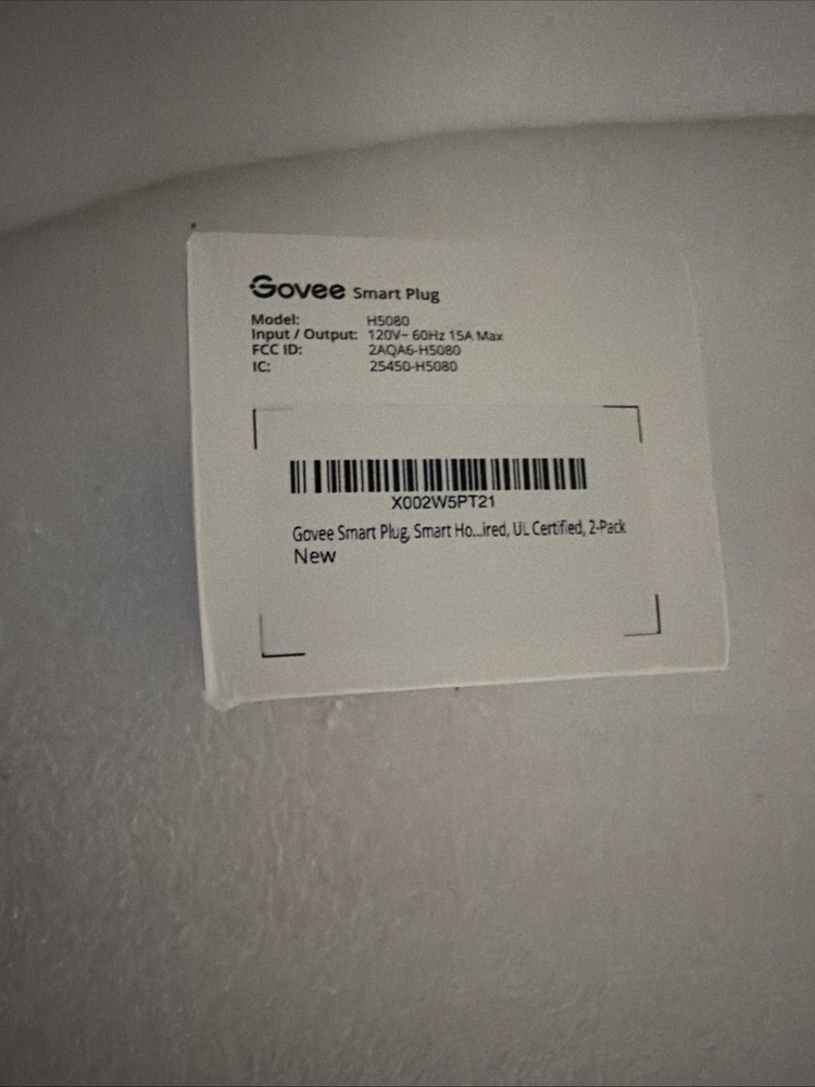 Govee Smart Plug Model H5080 White - New in Box 2 Pk